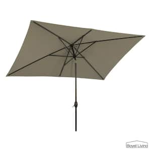 10 ft. x 6.5 ft. Rectangular Market Umbrella (Gray)