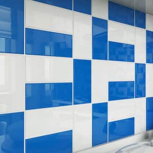 Blue 3 in. x 6 in. x 8mm Glass Subway Wall Tile (5 sq. ft./case)