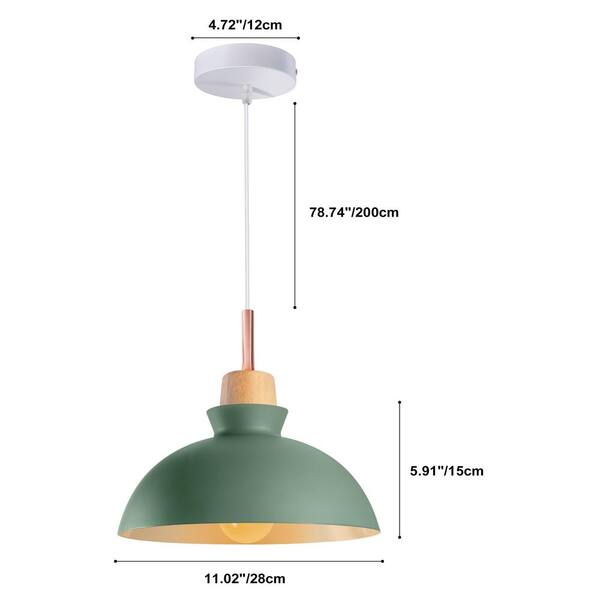bibian　 SEEUTEK Lian 60-Watt 1 Light Green Modern Shaded Pendant