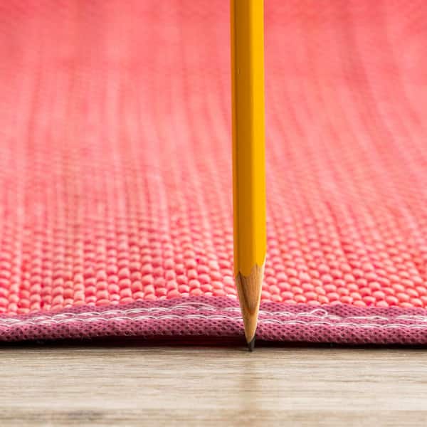 Luna Red 4 ft. x 6 ft. Solid Indoor/Outdoor Area Rug