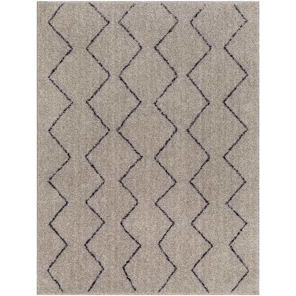 Livabliss Lykke Taupe Moroccan 8 ft. x 11 ft. Machine-Washable Indoor Area Rug