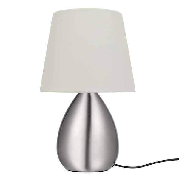 Nersunda 11.2 in. Nickel Table Lamp with Shade