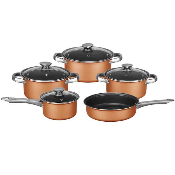 Legend Stainless Steel Cookware Set, 5-Ply Copper Core 14-Piece with  Chrome Handles, Stainless Steel Pots and Pans Set