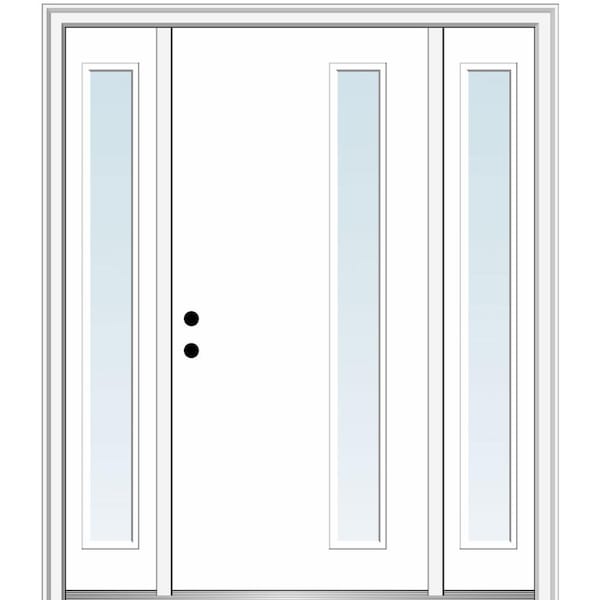 MMI DOOR Viola 60 in. x 80 in. Right-Hand Inswing 1-Lite Clear Low-E Primed Fiberglass Prehung Front Door on 4-9/16 in. Frame