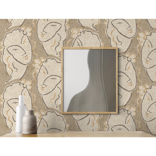 Beau Visage Linen Vinyl Peel and Stick Wallpaper Roll ( Covers 30.75 sq. ft. )