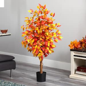 4 ft. Autumn Ficus Artificial Fall Tree