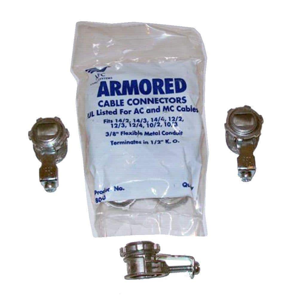 AFC Cable Systems 3/8 in. Armored and Metal-Clad Cable Connectors (5-Pack)  8060 - The Home Depot