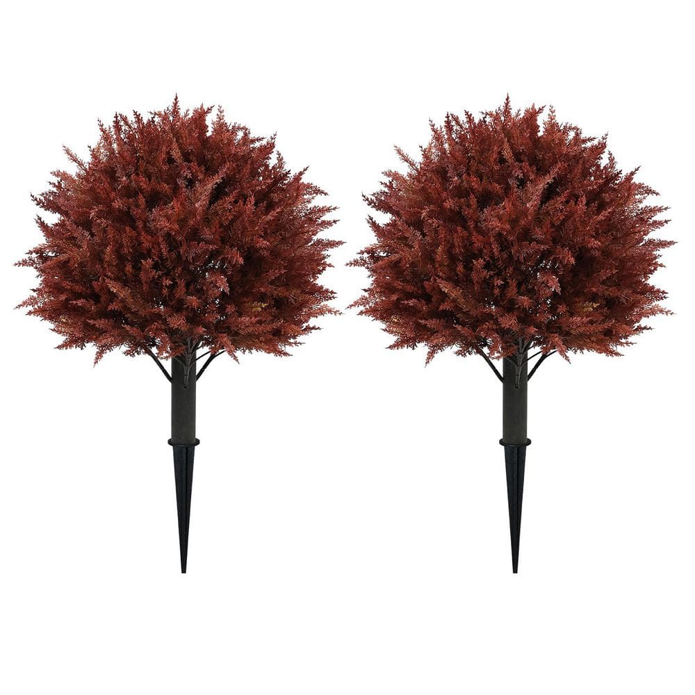 2 ft. Artificial Cedar Topiary Tree Fall Decor with Ground Spike 2-Pack price history on PriceWatchPro