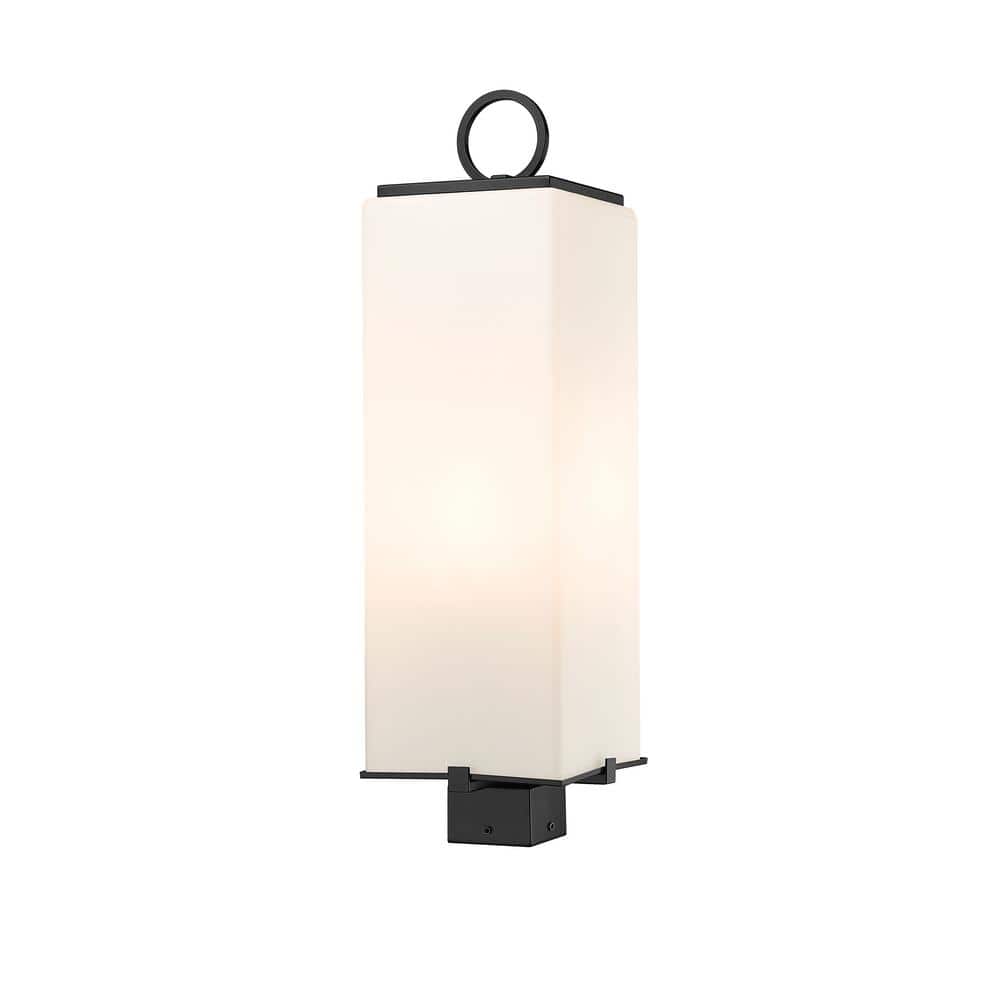Sana 3-Light Black Aluminum Hardwired Outdoor Weather Resistant Post Light 