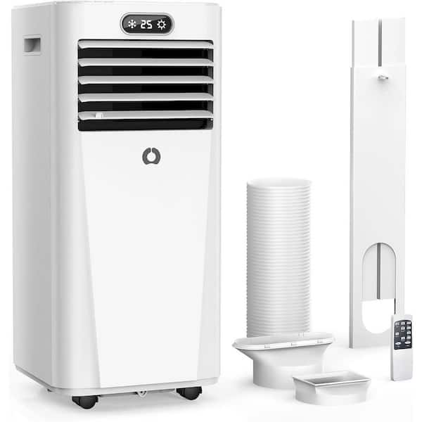 10,000 BTU (6,000 BTU DOE) Portable Air Conditioner-450 sq. ft. with AC, Dehumidification, Fan with Remote in White.