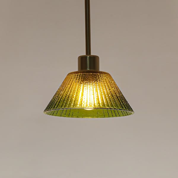 Parrot Uncle 7.5 in. 1-Light Gold Pendant Light with Green