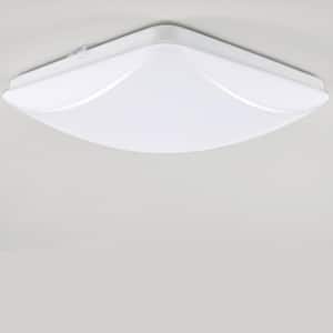 11 in. 100-Watt Equivalence White Integrated LED Square Ceiling Flush Mount