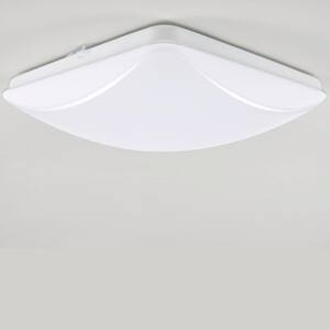 11 in. White Integrated LED Selectable CCT Square Flush Mount Light