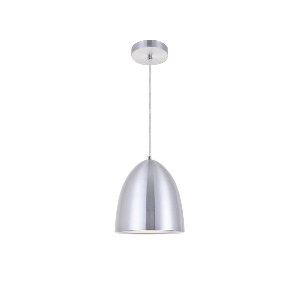 Timeless Home 9.5 in. 1-Light Burnished Nickel Pendant Light, Bulbs Not Inc