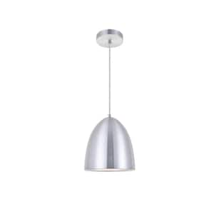 Timeless Home 9.5 in. 1-Light Burnished Nickel Pendant Light, Bulbs Not Included