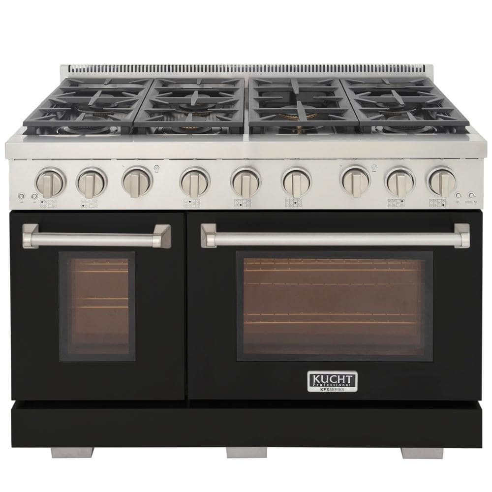 48 in. 6.7 cu. ft. 7- Burners Natural Gas Range 2 Ovens 1 Convection in Black with True Simmer Burners price history on PriceWatchPro