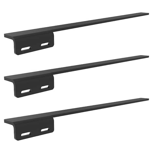 Harmony Left 24 in. Black Hidden Countertop Bracket (3-Pack)