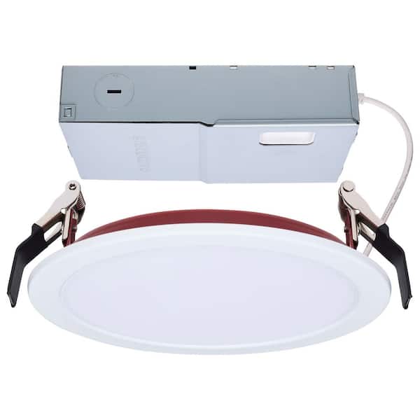 6 in. 13-Watt Fire Rated Adjustable CCT Dimmable Direct Wire Round Slim Integrated LED Recessed Trim Light 120-277 Volts