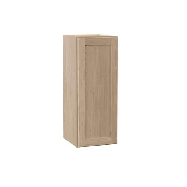 Hampton Bay Sinclair 12 in. W x 12 in. D x 30 in. H Assembled Wall Cabinet in Shaker Light Oak