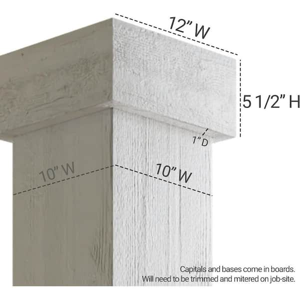 Pole-Wrap 4 in. Dia Oak Cap and Base Set 85CB40 - The Home Depot