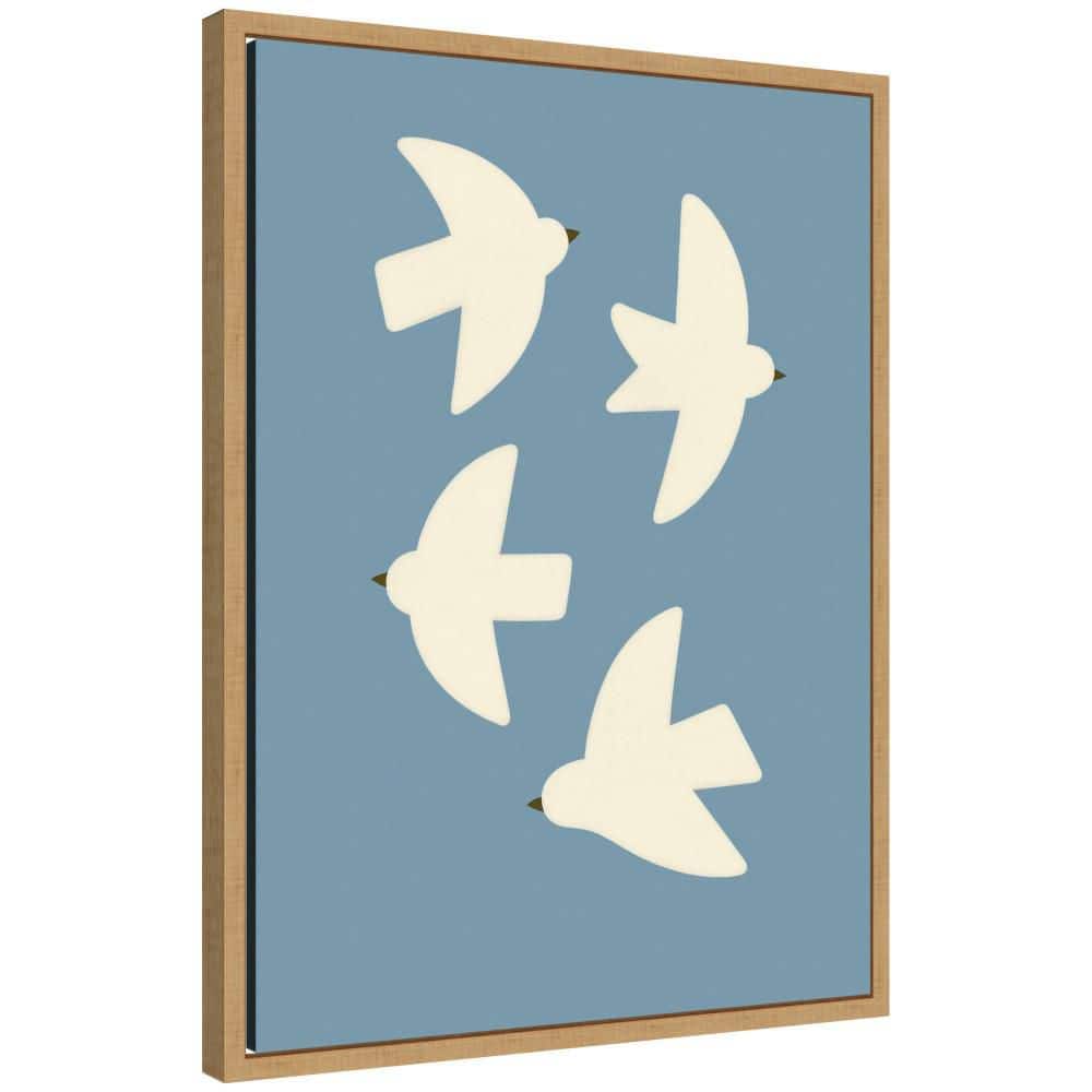 "Sylvie ""Minimalist Birds Poster Blue"" by Laura Moss Birds Framed Glass Art Print 24 in. x 18 in." price history on PriceWatchPro