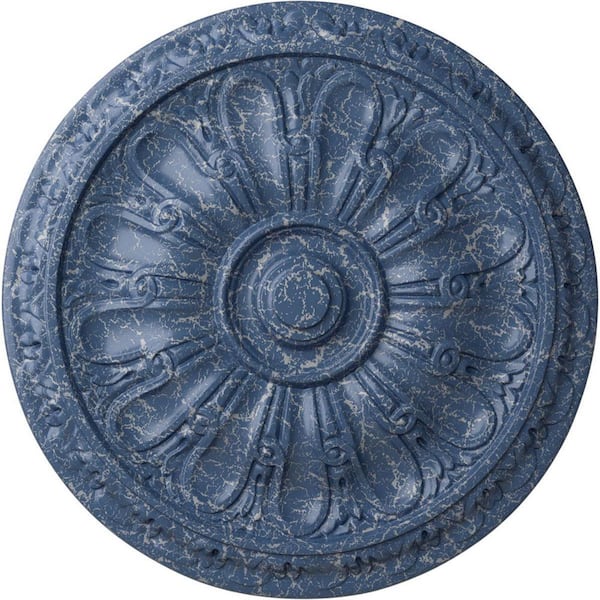 Ekena Millwork 15-3/4 in. x 5/8 in. Kirke Urethane Ceiling Medallion (Fits Canopies upto 3-3/4 in.), Americana Crackle