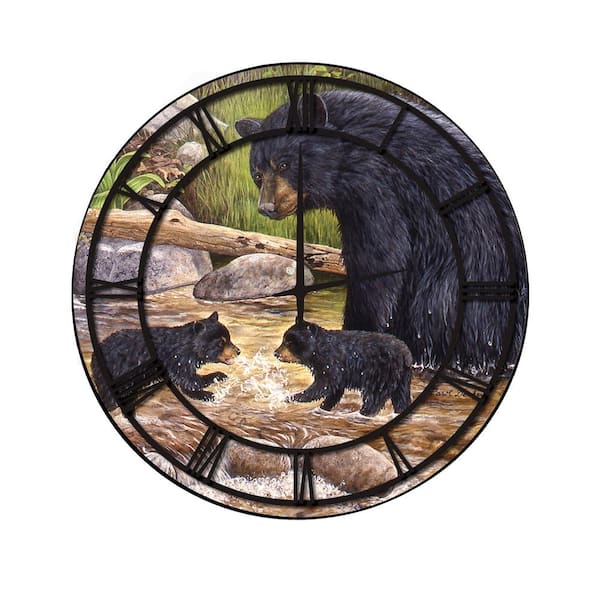 Unbranded "Bear Creek Gang" Full Coverage Art and Black Numbers Imaged Wall Clock