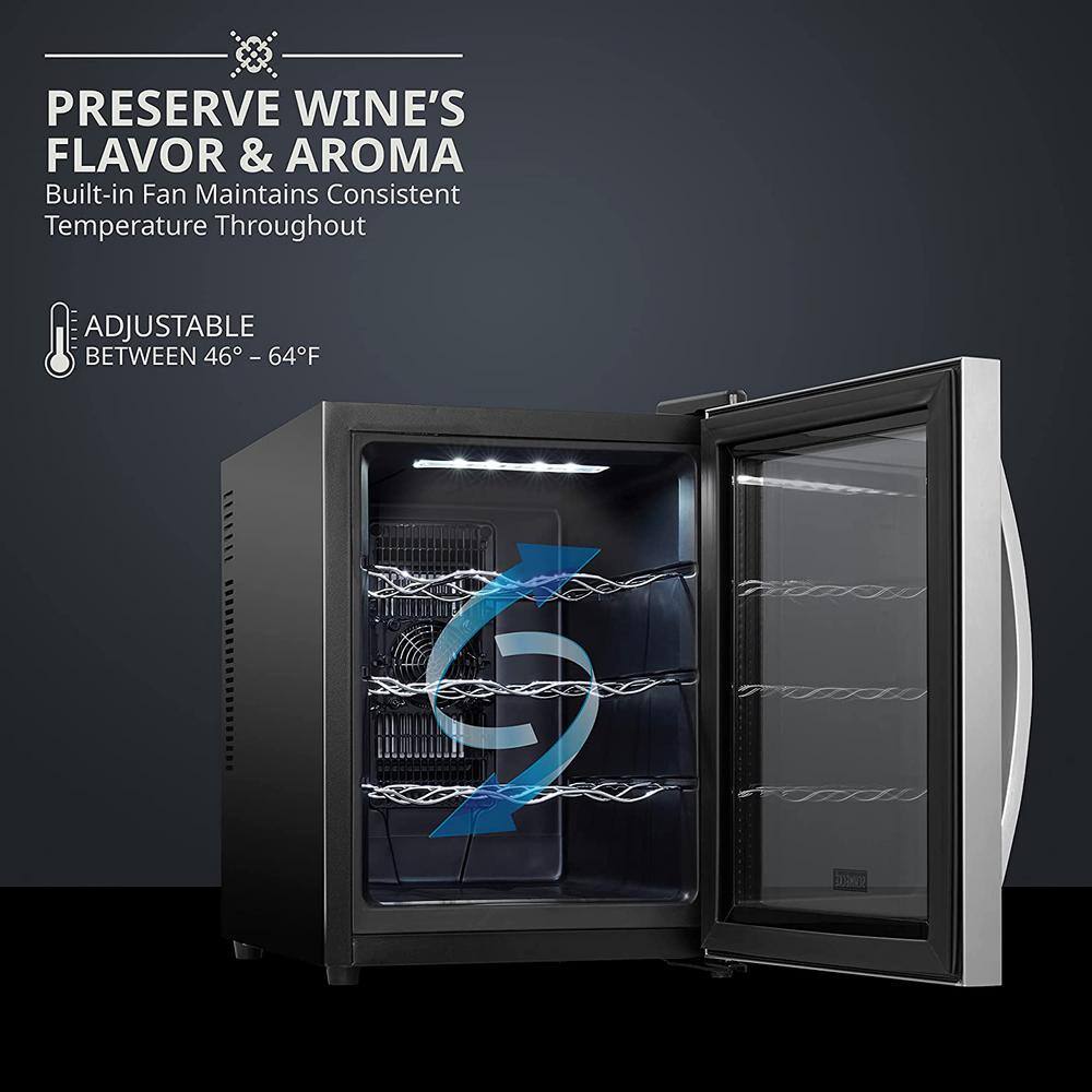 Schmécké 12 Bottle Stainless Steel Thermoelectric Freestanding Wine Cooler