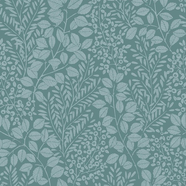 A-Street Prints Elin Sky Blue Berry Botanical Wallpaper Sample 4066 ...