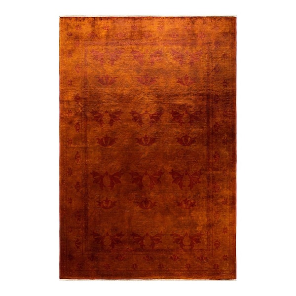 Overdyed Gold 6 ft. x 9 ft. Solid Wool Indoor Area Rug