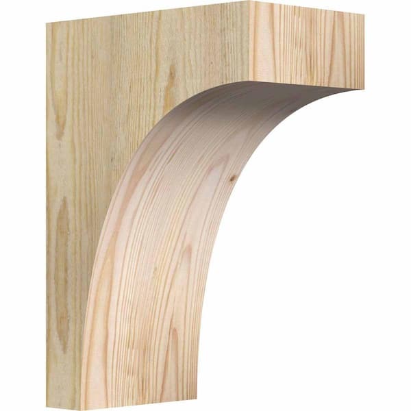 Ekena Millwork 6 in. x 10 in. x 14 in. Douglas Fir Huntington Rough Sawn Corbel
