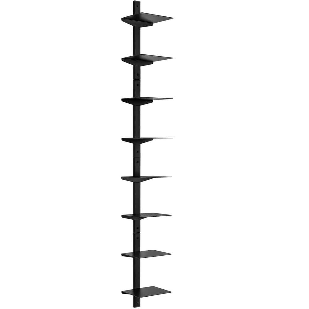 6.3 in. W x 5.2 in. D Black Decorative Wall Shelf, Floating Bookshelf for W