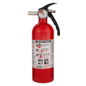 Fire Extinguisher with Mount Bracket and Strap, 5-B:C, Dry Chemical, Supplemental One-Time Use