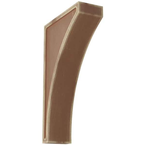 Ekena Millwork 3 in. x 14 in. x 8-1/2 in. Weathered Brown Jumbo Lawson Wood Vintage Decor Corbel