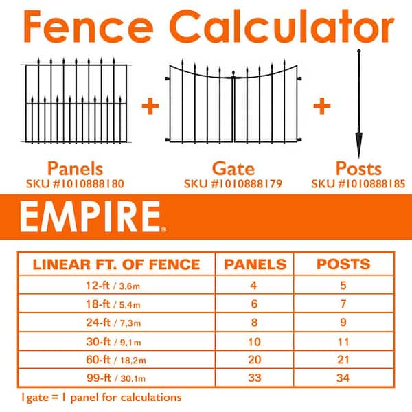 Empire/Westbrook 3 in. x 2.3 in. W x 3.4 ft. H Black Steel Fence Post