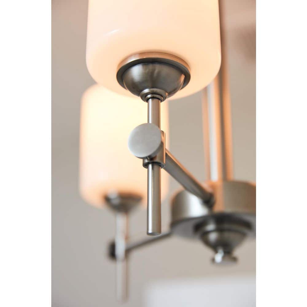 Aria Opal Glass & Polished Nickel 3-Light Semi-Flush Mount