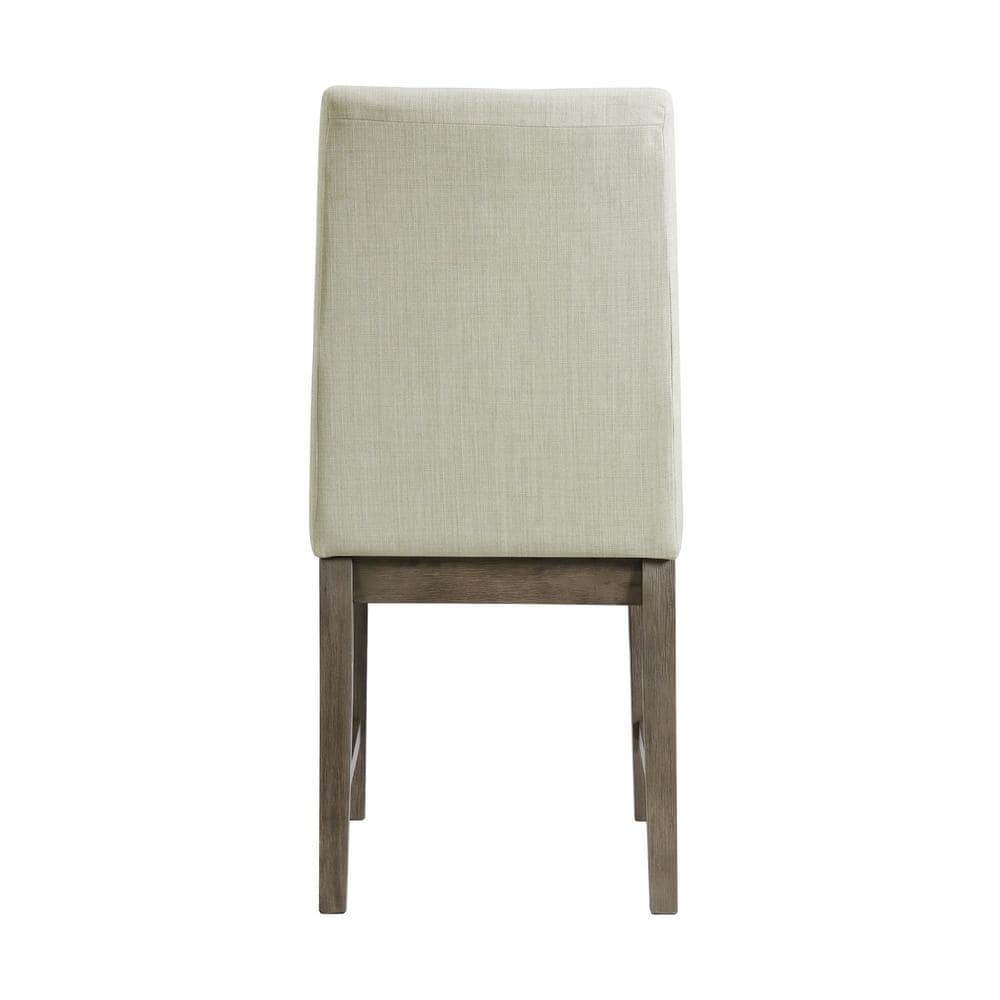 Gray Upholstered Transitional Side Chair with Wood Frame