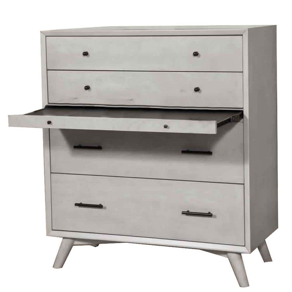 Benjara 18 in. Gray 4Drawer Wooden Chest of Drawers BM222490 The
