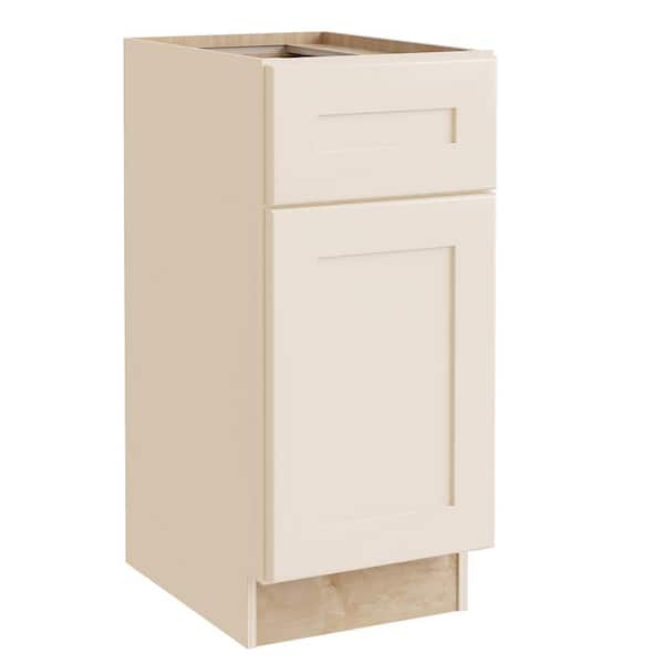 Home Decorators Collection Newport 12 in. W x 21 in. D x 34.5 in. H Assembled Plywood Base Bath Cabinet in Blended Cream with Soft Close LH
