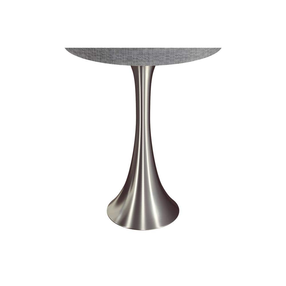 24" Black and Nickel Metal Candlestick Table Lamps Set of 2