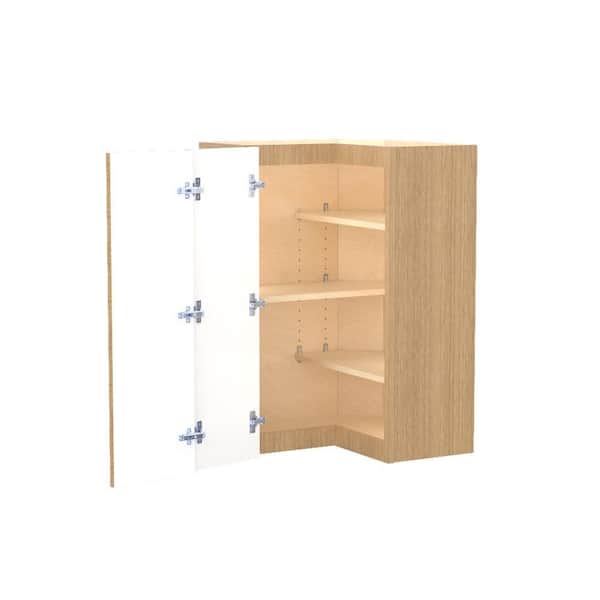 Home Decorators Collection Franklin 24 in. W x 24 in. D x 36 in. H Assembled Plywood Wall Kitchen Corner Cabinet in Vanguard Oak with Shelves