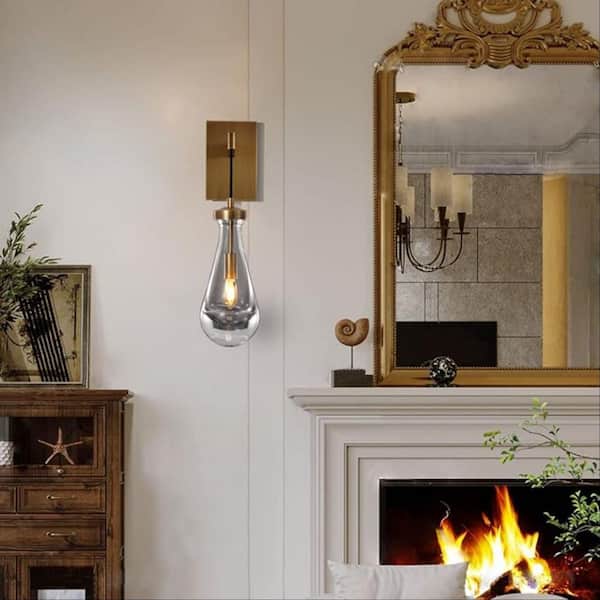 7.9 in. 2 Lights Gold-2 Wall Sconce, Wall Mounted Light, Vanity Wall Lamp for Indoor, 2 Pack