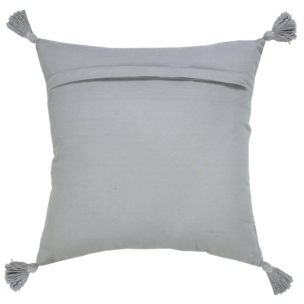 20" Silver Gray Textured Medallion Throw Pillow