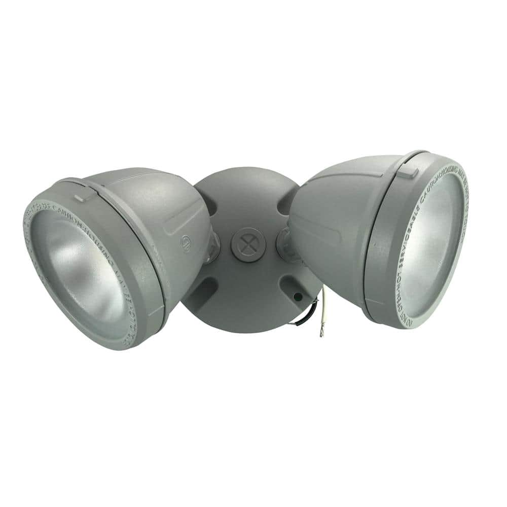 28-Watt, 2200-Lumen Metal LED Dual Spot Light, Gray
