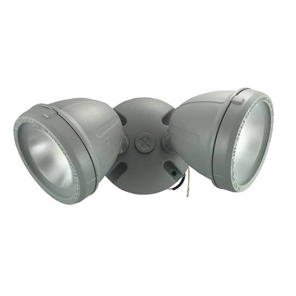Commercial Electric 28-Watt, 2200-Lumen Metal LED Dual Spot Light, Gray