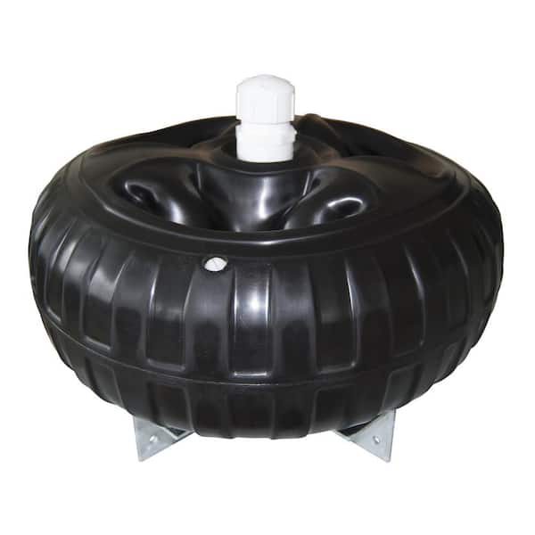 18 in. Dock Wheel Corner Mount, Black