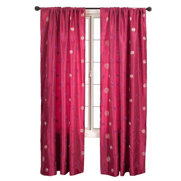 null Sheer Pink Cirque Rod Pocket Curtain - 55 in.W x 84 in. L