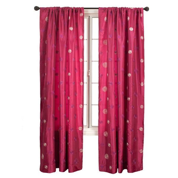 null Sheer Pink Cirque Rod Pocket Curtain - 55 in.W x 96 in. L