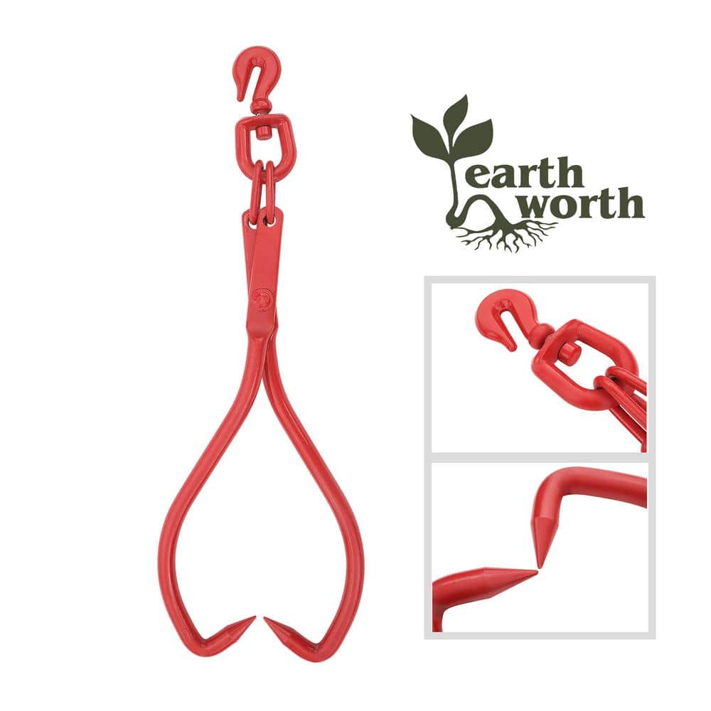 Red Painted Steel 17-inch Log Skidding Tongs