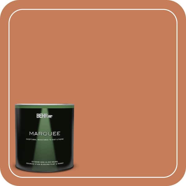 BEHR MARQUEE 1 qt. #M210-6 Orange Liqueur Semi-Gloss Enamel Exterior Paint & Primer